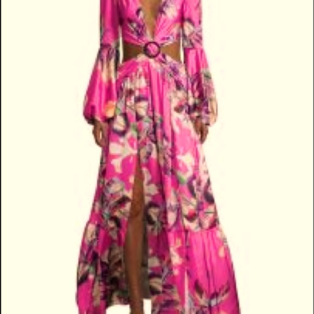 PATBO PINK GRACE FLORAL CUT-OUT DRESS, Size M